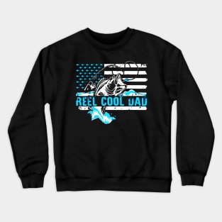 Reel Cool Dad American Flag Crewneck Sweatshirt